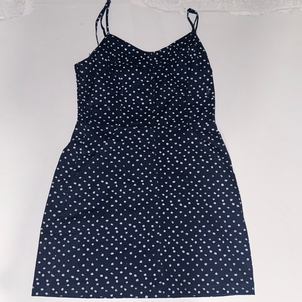 Navy blue Dress with White Dots